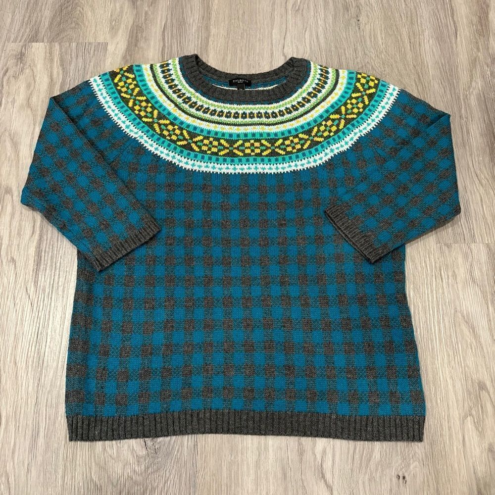 Talbots Patterned Crewneck Sweater - image 2
